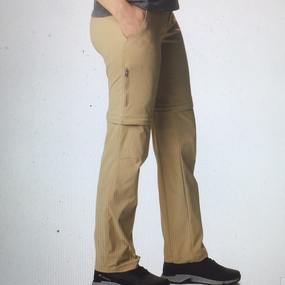New! Columbia Saturday Trail 2 Stretch Convertible Pants size 4 Long British Tan